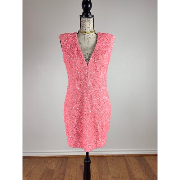 B45 Helsi Jodi Sequin Dress Women Medium Mean Girls Y2K Party Glam Paris Hilton - Picture 1 of 6